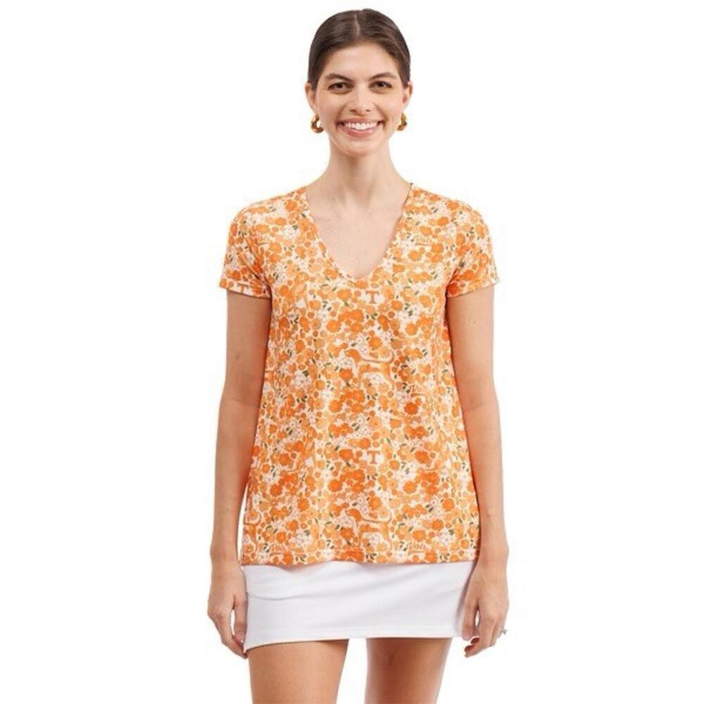 Smith & Quinn Women’s‎ XS Tennessee Vols Orange Blake Floral Collegiate V-Neck